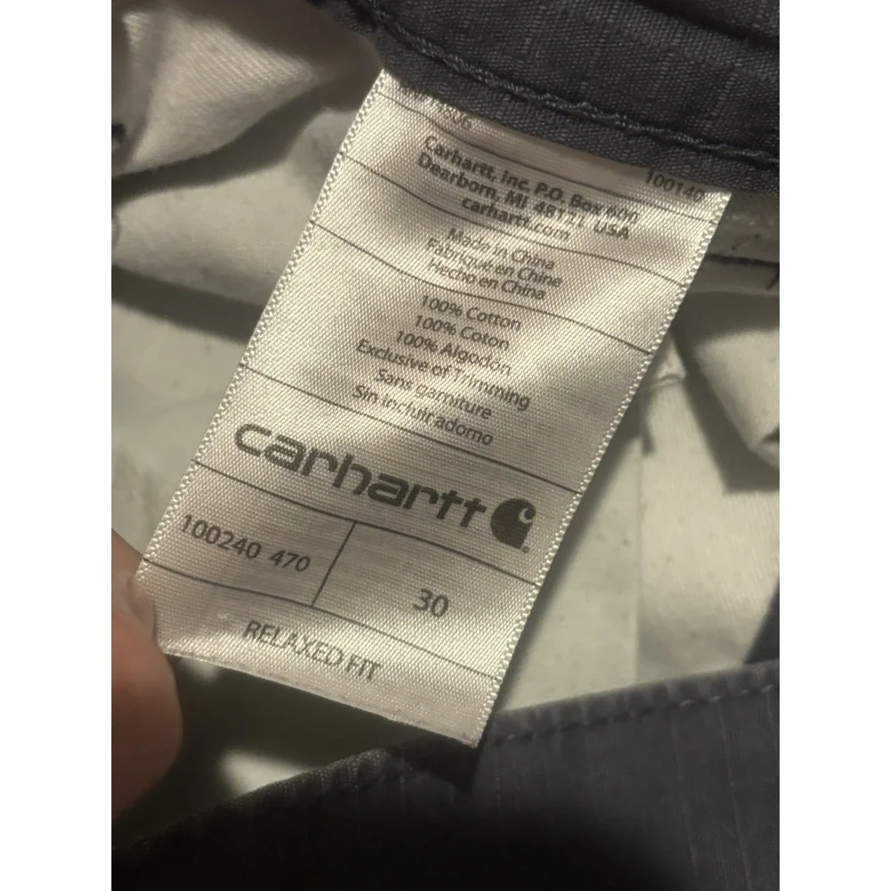 Carhartt Men's‎ Shorts Size 30 Relaxed Fit Ripstop Pockets Gray Workwear Outdoor